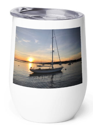 Washashores 12oz Wine Tumbler -  Sailboat Sunset