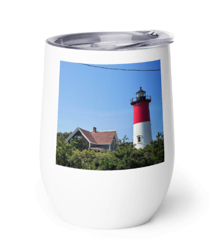 Washashores 12oz Wine Tumbler -  Nauset Lighthouse