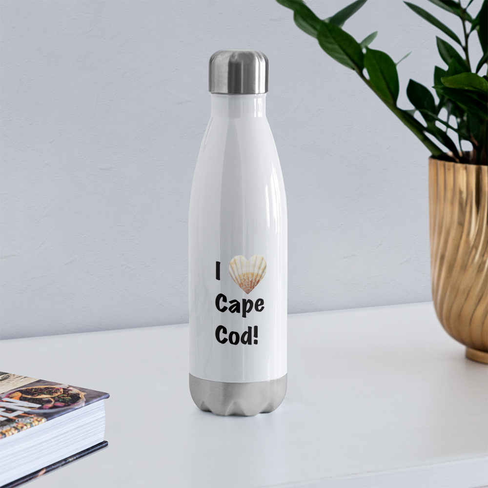 Insulated Stainless Steel Water Bottle | I Love Cape Cod - white