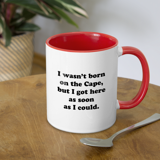 Two-Tone Coffee Mug - Not born on the Cape, but... - white/red