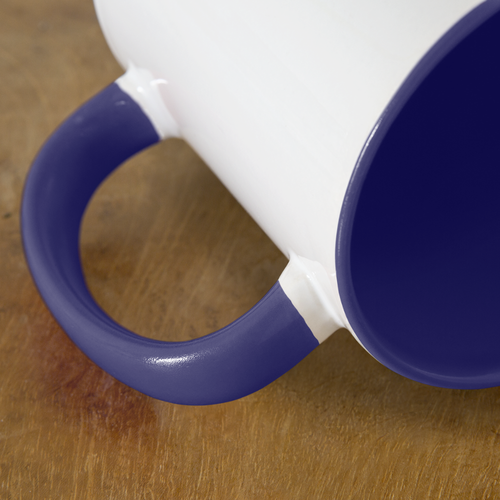 Two-Tone Coffee Mug - After the sun goes down... - white/cobalt blue