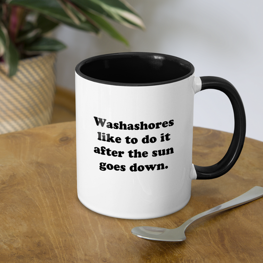 Two-Tone Coffee Mug - After the sun goes down... - white/black