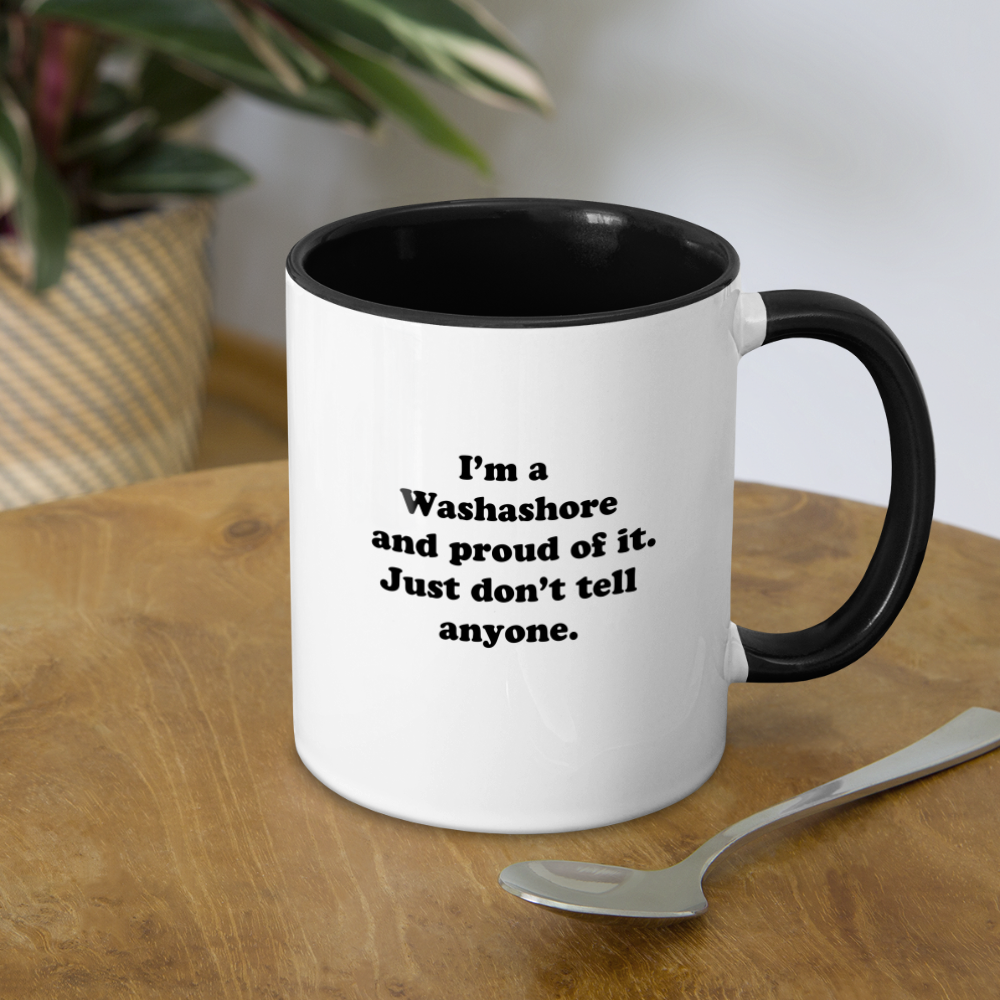 Two-Tone Coffee Mug - A proud Washashore... - white/black