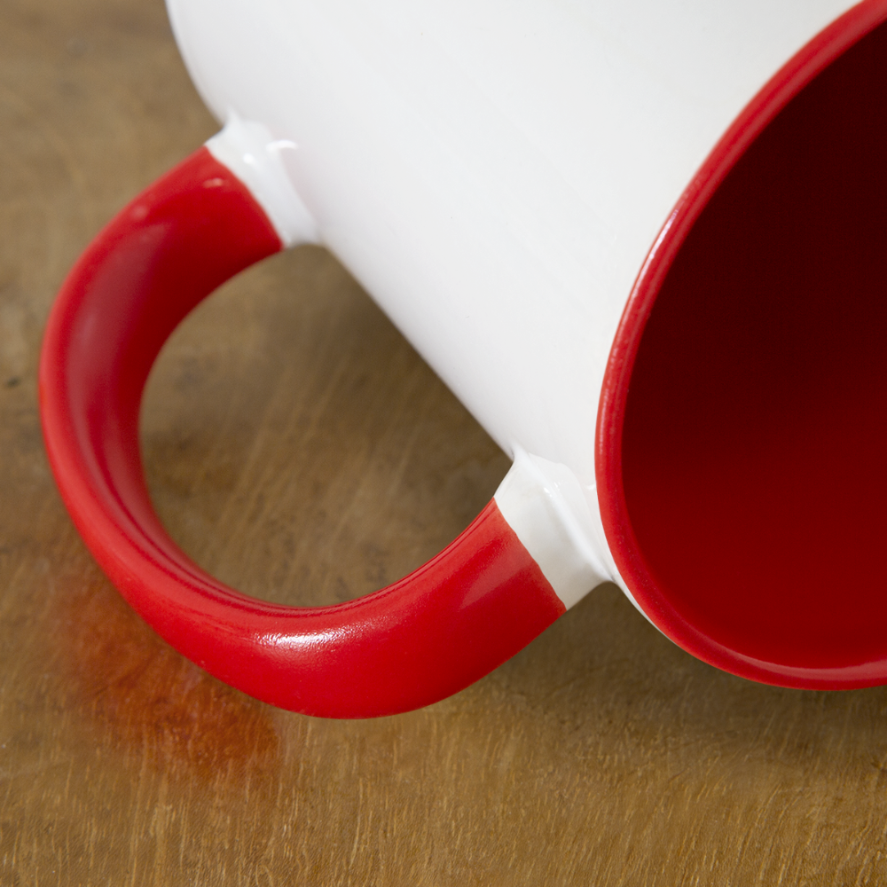 Two-Tone Coffee Mug - A full-time job... - white/red