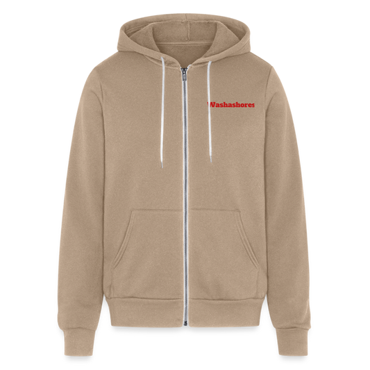 Bella + Canvas Unisex Full Zip Hoodie - tan