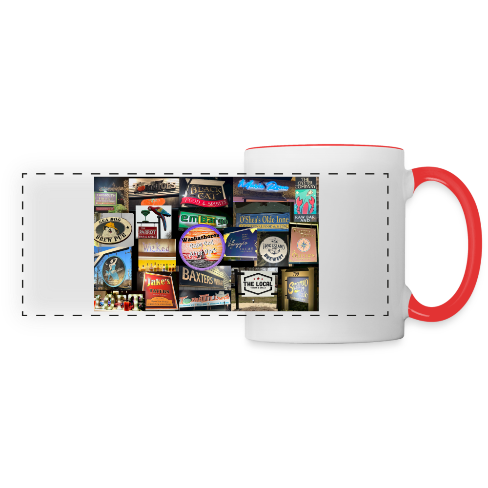 Panoramic Mug -- Signs of Cape Cod - white/red